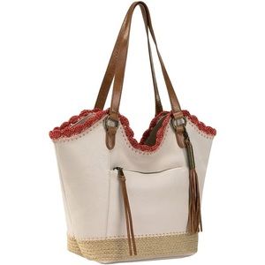THE SAK GENUINE LEATHER ESPADRILLE SHOPPER BAG - BRAND NEW WITH TAGS
